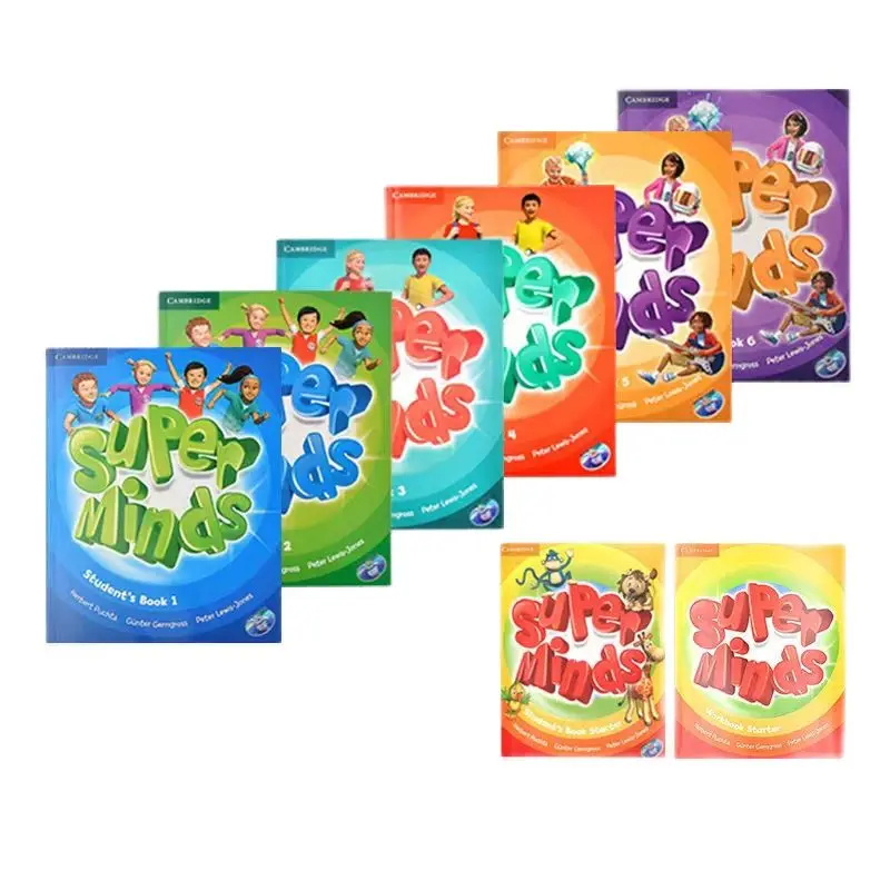 

14pcs/Full Set Cambridge Children's English Textbook SUPER MINS Level 1 Class Book&Workbook Children English Learing