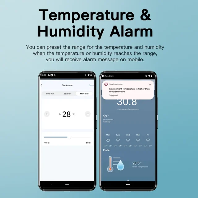Tuya WiFi Temperature Humidity Sensor With External Probe for Smart Home Hygrometer APP Monitoring For Plants Aquarium Winery 4