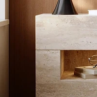 Wabi Sabi Minimalist Nightstands Rectangle Trendy Premium Glam Nightstands Bedroom Hidden Storage Mesilla De Noche Furniture 3
