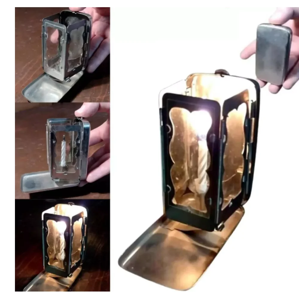 Folding Pocket Candle Lantern, Collapsible Pocket Candle Lamp