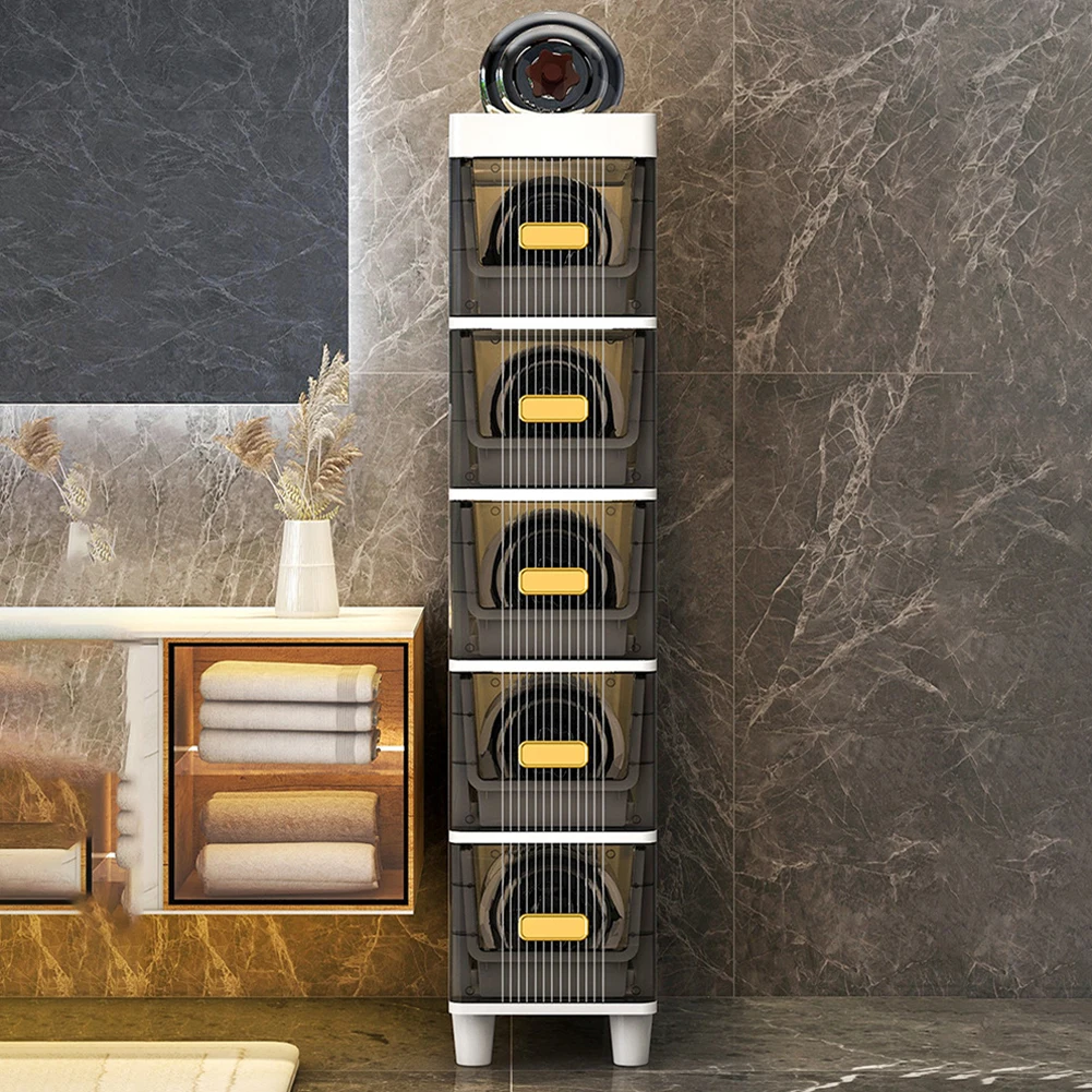 Narrow Toilet Storage Cabinet 4/5 Tier Waterproof Narrow Toilet Drawer Closestool Crevice Rack for Small Spaces Bedroom Bathroom