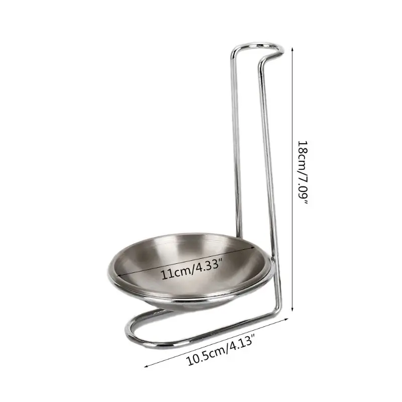 

Stainless Steel Spoon Rest Lid Holder Vertical Stand Storage Rack Cookware Organ
