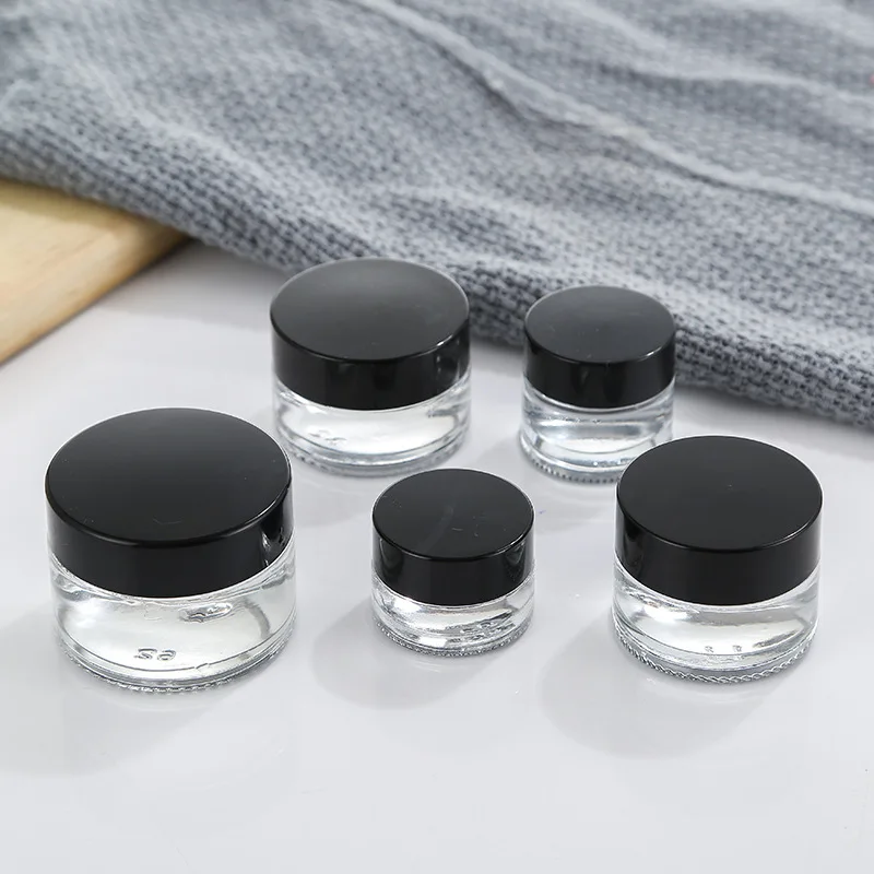 

20pcs 5-50g Empty Transparent Glass Cosmetic Jar Travel Face Cream Can Nail Accessories Box jewelry Box Lotion Sample Container