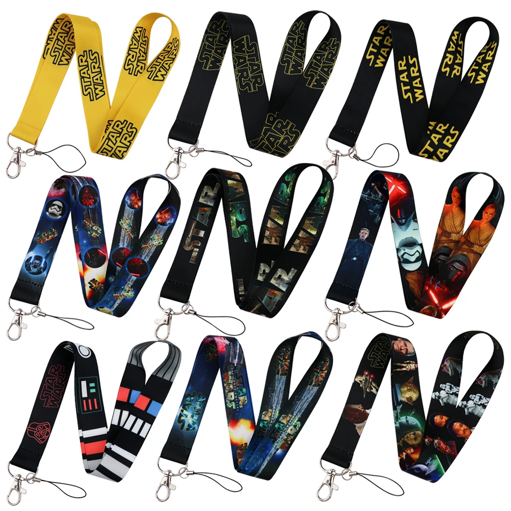 

YQ1520 Movies Star War Series Lanyard Mickey Phone Chain For Keys ID Badge Holder Cars Keychain Cord DIY Hang Rope Lariat