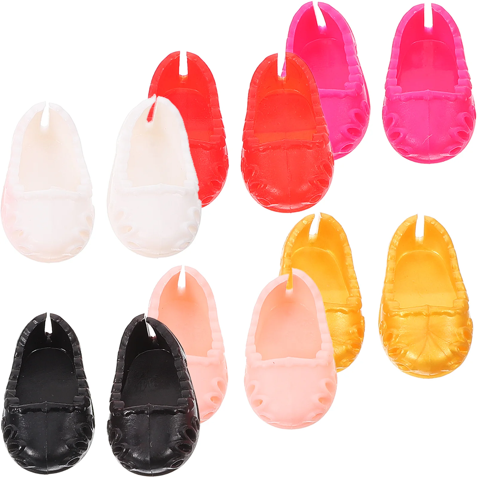 

6 Pairs Mini Dolls for Dollhouse Baby Shoes Toy Micro Landscape Props Flat Cute