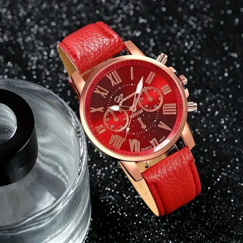 6pcs Women Fashion Quartz Watch Set