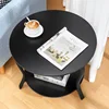 Coffee Table with Open Storage,23" 2-Tier Coffee Side Tables for Small Space, Accent Center Table Circle Sofa End Table 6