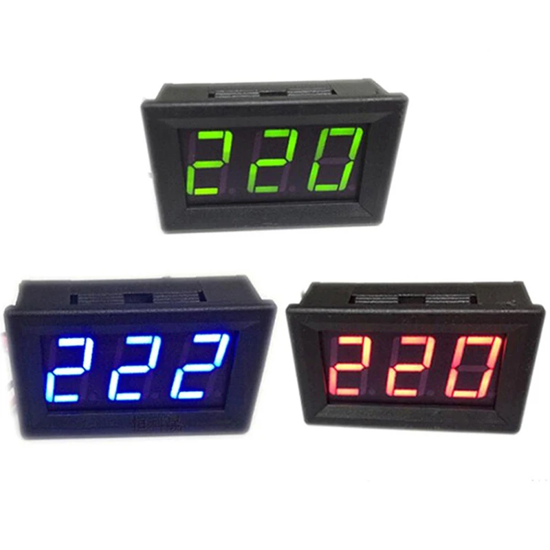 

Digital Voltmeter DC5V-120V Digital Voltmeter Voltage Panel Meter Red/Blue/Green For Electromobile Motorcycle Car