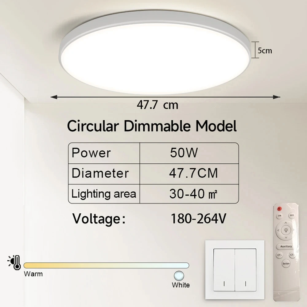 Dimmable LED Ceiling Light with Remote Control - Adjustable Color Chandelier