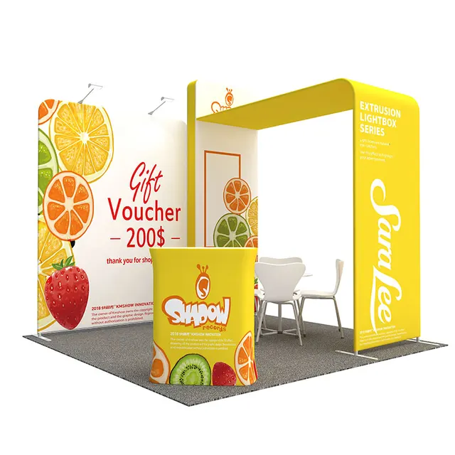 Testreszabja A Nyomtatási Hátteret 10Ft Kiállítási Fülkék Szövet Kiállítás Hordozható Pop Up Booth Tv -Szerelt Termékkel