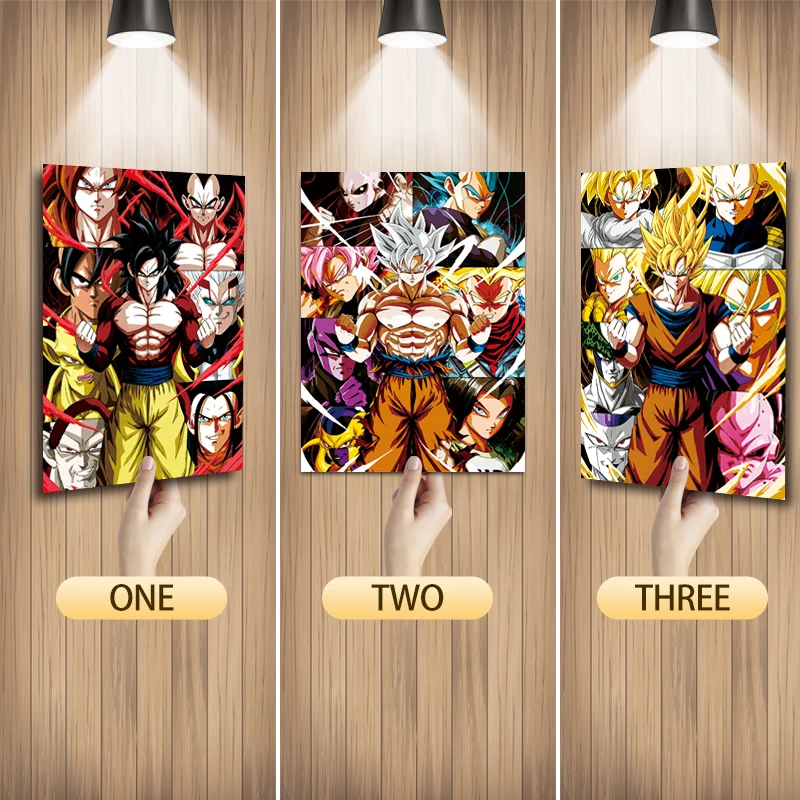 

Anime Dragon Ball 3D Lenticular Poster Anime Painting Wall Poster 3D Flip Gradient Poster Home Decor Wall Sticker Gift Toy