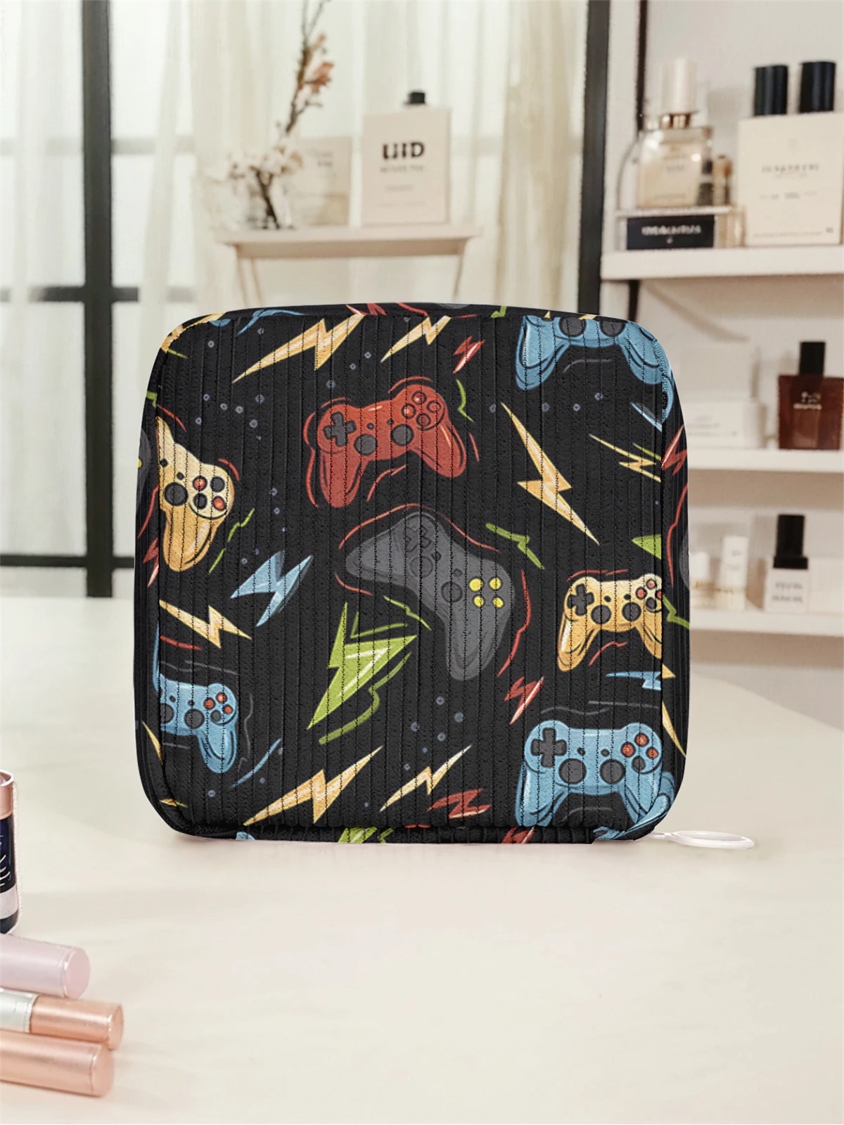 Game console pattern printed sanitary napkin storage bag, women's lightweight tissue bag, sanitary tissue bag