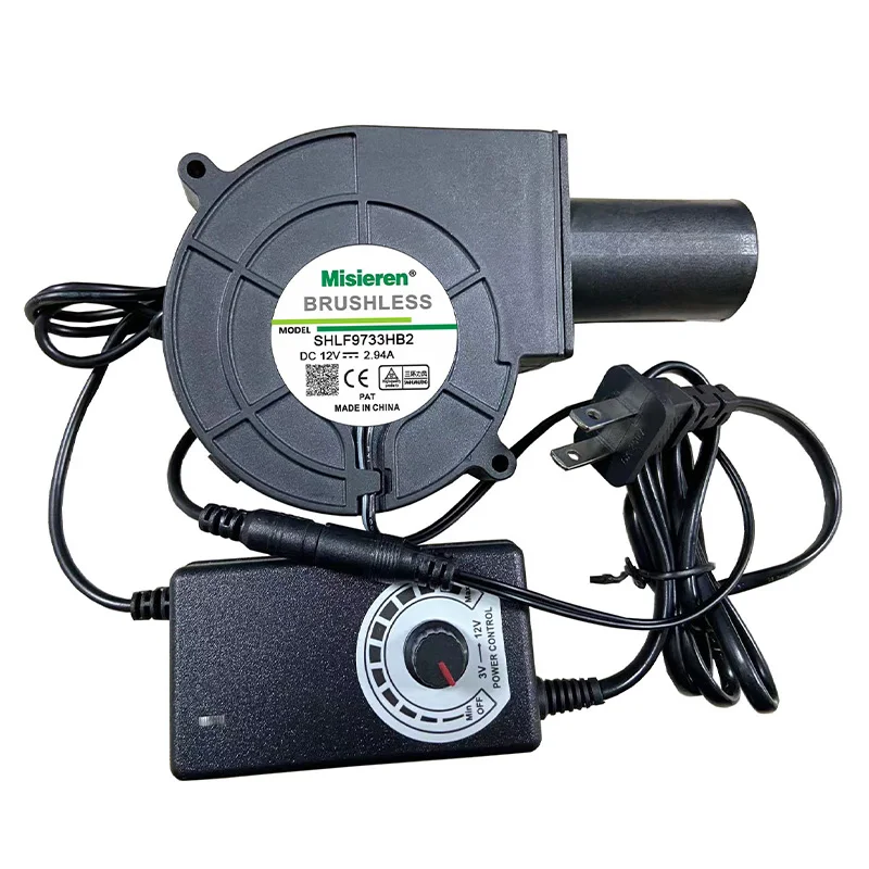 DC 12V 2.85A Mini ventilateur bois de chauffage BBQ poêle vitesse réglable grand Volume d'air Turbo ventilateur 5500R/Min cuisinière à huile usée poêle à bois