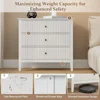 3 Drawer Dresser Set of 2, Fluted Chest of Drawers with Storage, Modern Painted 30 inch Tall Nightstand for Bedroom Living Room 6