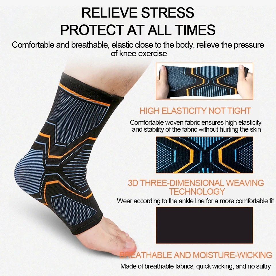 Elastic Knitted Sports Ankle Support Brace Fitness Cycling Yoga Basketball Volleyball Foot Joint Ankle Protection 1PCS