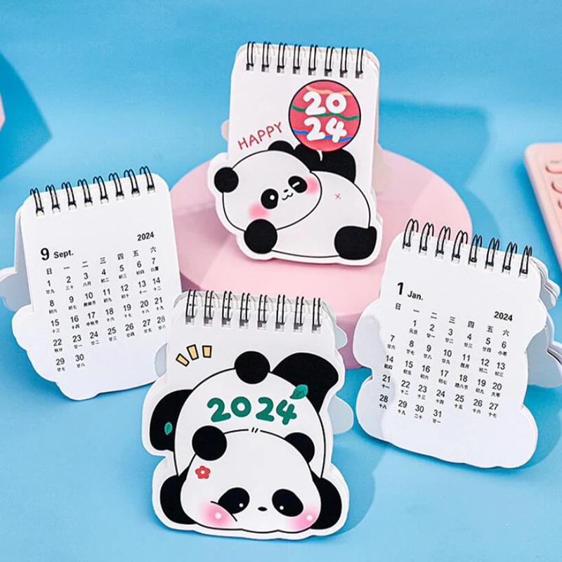 Kawaii Panda 2024 Calendar 365 Days Yearly Planner Coil Desk Calendar Daily  Weekly Agenda Organizer To Do List Office Supplies