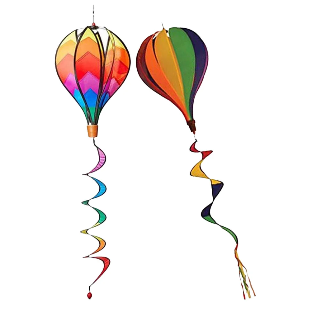 

2pcs Hot Air Balloon Pendants Rotation Wind Spinners Garden Lawn Yard Ornament