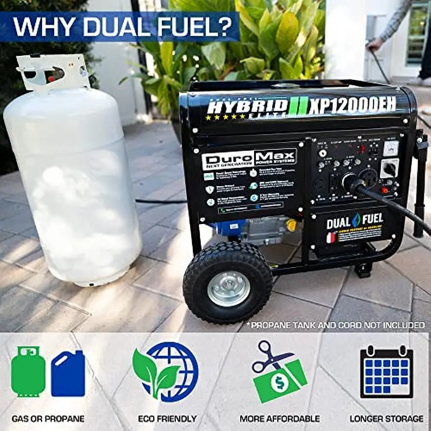 DuroMax XP12000EH Generator-12000 Watt Gas or Propane Powered Home Back Up & RV Ready, 50 State Approved - Image 4