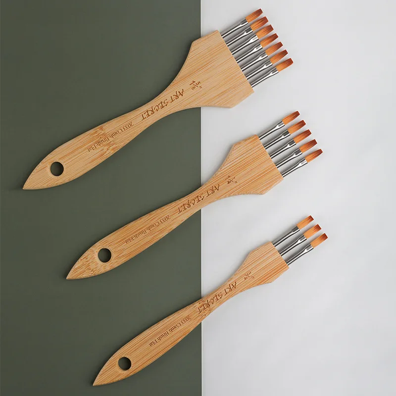 New Product High Quality Multi-tooth Brush Set Nylon Art Painting Brush For Watercolor Acrylic Body Art Painting 2