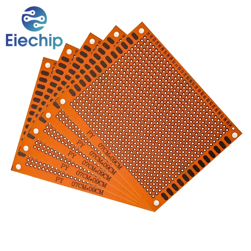 PCB Board 10pcs Universal Board Single Side Yellow 5*7CM 7 X 9Cm Prototype Perforated Grid Kit for DIY Soldering