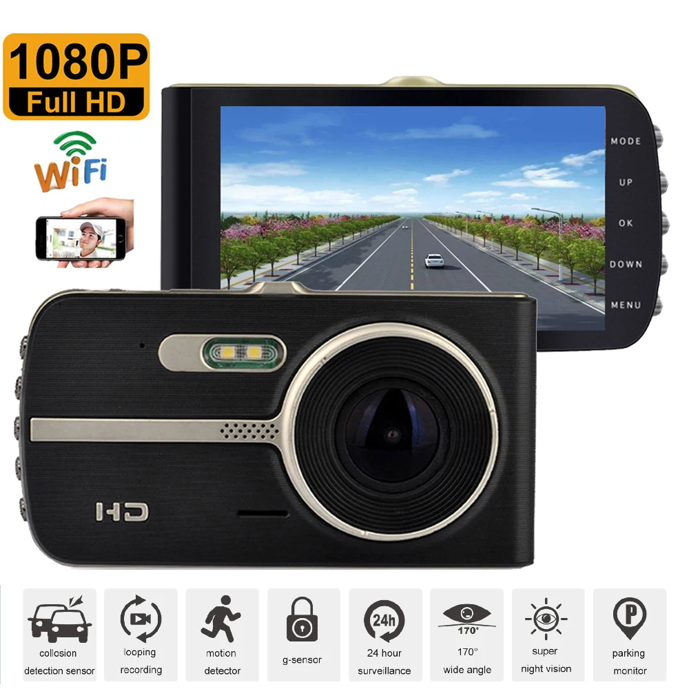 

Dash Cam WiFi GPS Car DVR Rear View Camera HD 1080P Drive Video Recorder Night Vision Auto Black Box Dashcam Parking Monitor