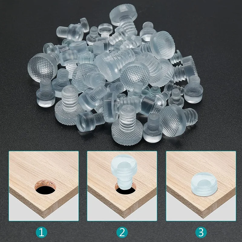 5mm Rubber Clear Soft Stem Bumpers Glide Glass Top Table Bumpers For Table Furniture Reduce Noise 20PCS rubber furniture pads