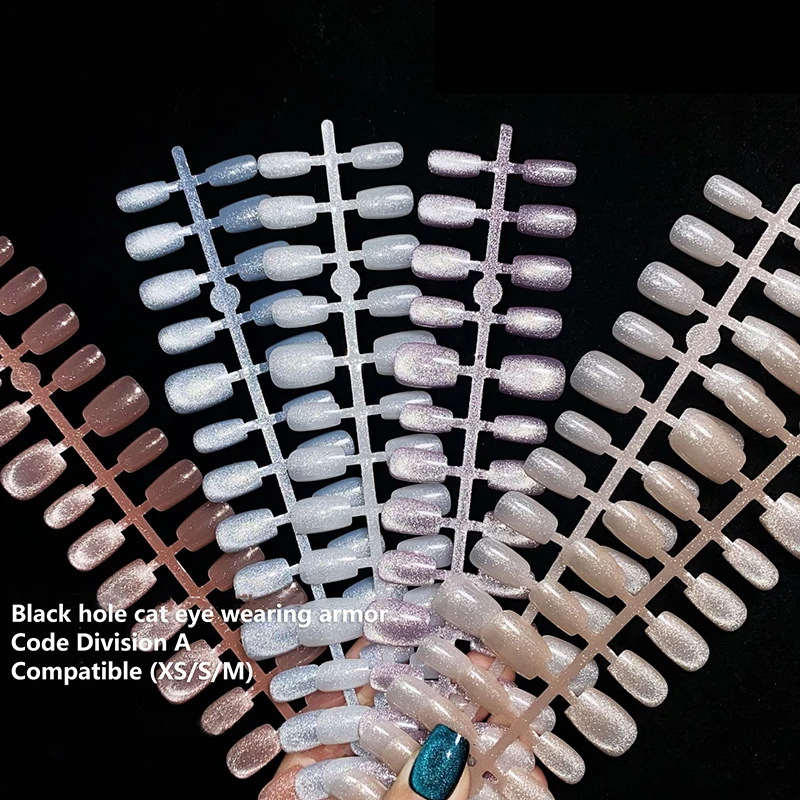 30개 고양이 모양 자석 부착형 네일 예쁜 가짜 손톱 탈부착 가능한 풀 네일 팁 착용 가능한 가짜 손톱 간단한 인조 네일 아트 데코