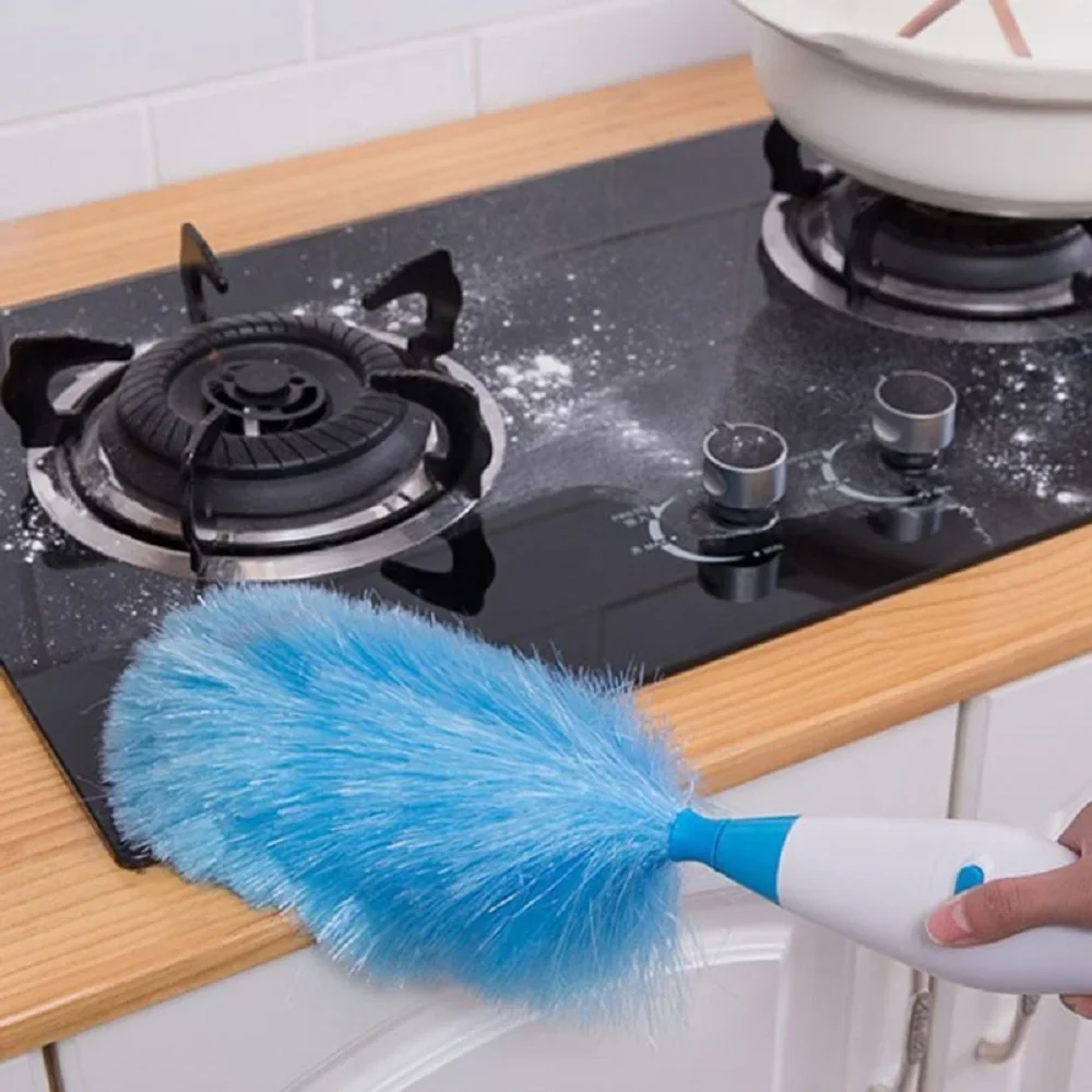 Cleaning Duster Feather Duster Dust Collector 180&deg; Electric Dust Collector/Brush Adjustable Furniture Window Bookshelf Cleaning