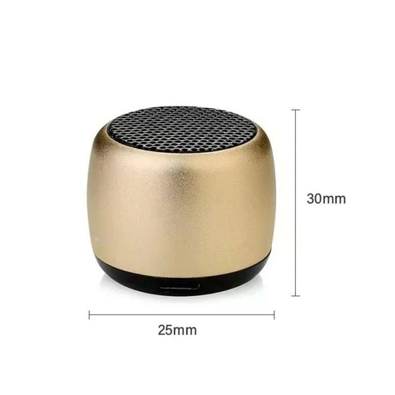 Compact Mini Wireless Bluetooth Speaker - Portable Metal Loudspeaker