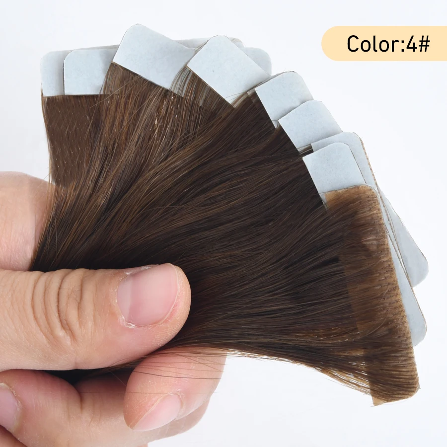 Human Hair Extensions Hair Extensions Neitsi Invisible Tape Hair Extensions Hand Tied Tape in Hair Extensions Human Natural Straight Adhesive Extension 20pc