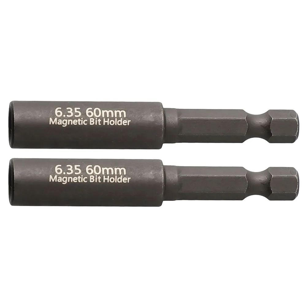 2/5Pcs 60mm Magnetische Schraubendreher Verlängerung Bit Halter Tipps 1/4 Zoll Hexagon Schaft Set Bohrer Adapter hand Werkzeuge Zubehör – Detail 3