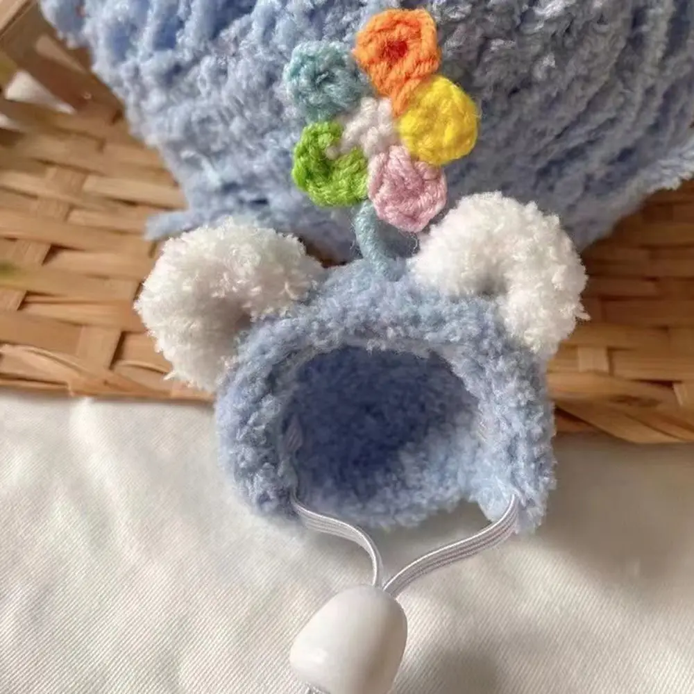 Plush Hamster Cap Doll Accessories Mini Hand Crocheted Doll Hat DIY Cute Cotton Hat Winter Small Animal Clothes Pet Headgear