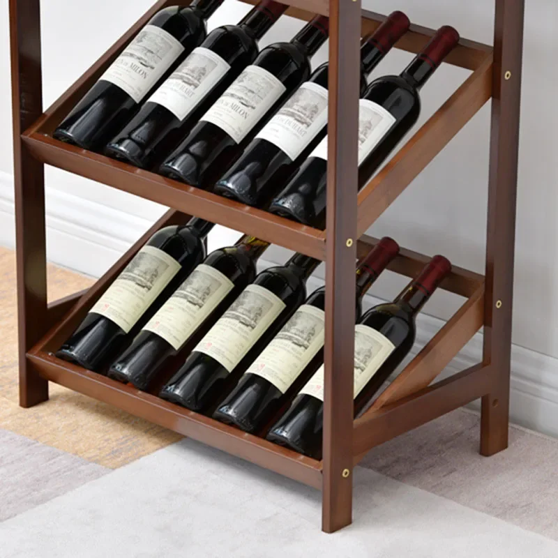 Restaurant Standing Bar Cabinet Liquor Display Shelf Decorative European Retro Wine Rack Floor Vintage Vitrina Home Furniture