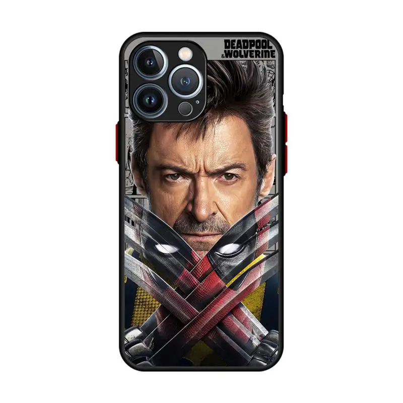 thumbnail image 1 of Funda de teléfono mate transparente de Marvel Deadpool y Lobezno para Apple iPhone 16, 15, 14, 13, 12, 11 pro Max, 13, 12 Mini, XS, XR, X, 7, 8plus, 1 of 5