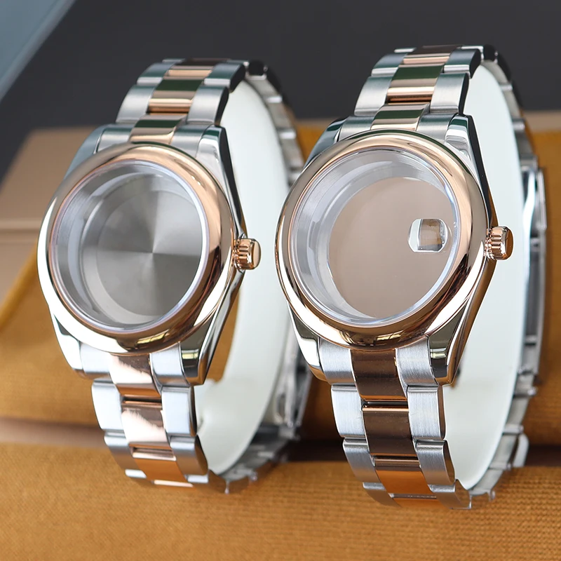 

Rose Gold And Silvery 40mm/36mm Watch Cases Watchband For Oyster Air King nh34 nh35 nh36 nh38 Miyota 8215 Movement 28.5mm Dial