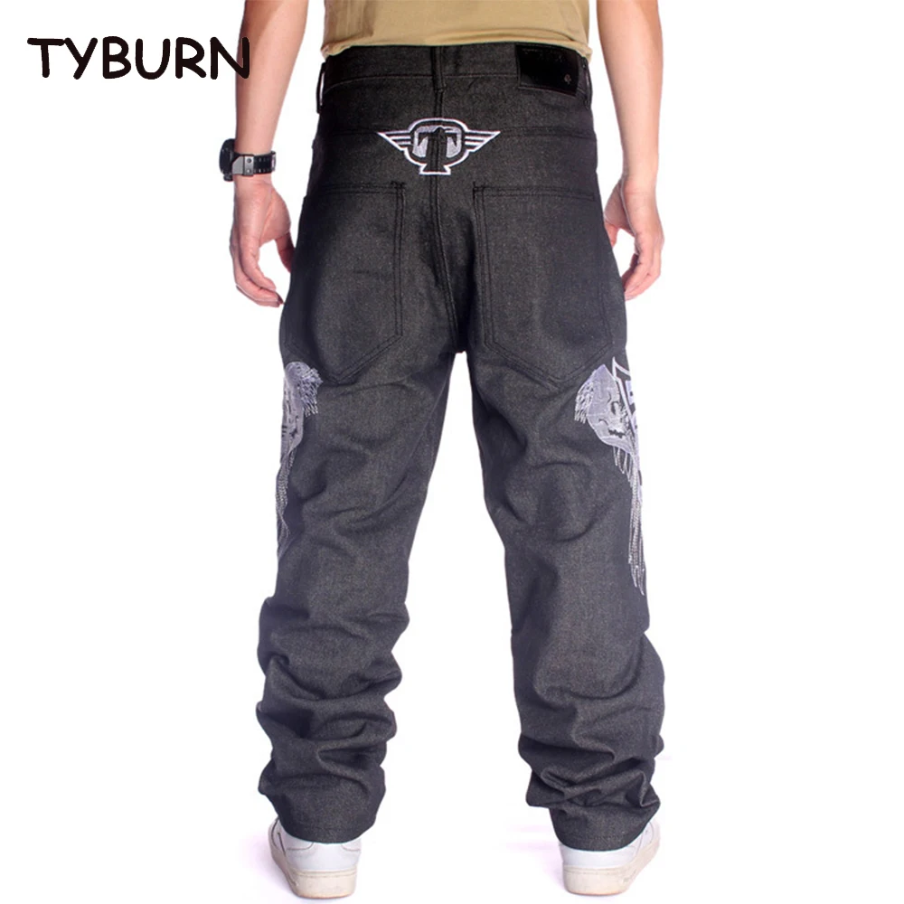 

TYBURN Four Seasons Street Dance Jeans Fashion Men Embroidered Skull Straight Tube Relaxed Skateboarding Pants Oversized 30-46