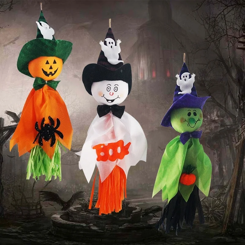 

Lovely Halloween Ornament 1Pc Pumpkin Green Ghost Hanging Decoration All Saints' Day Kindergarten Home Party Pendant Accessories