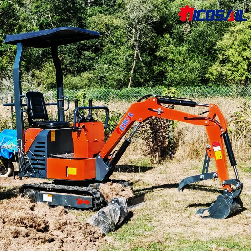 Nicosail Minibagger 1000 kg Kleiner Bagger 1,5 Tonnen Minibagger Preise Niedriger Preis mit Befestigung
