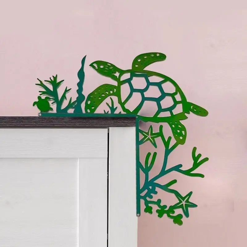 Turtle Door Frame Decoration Metal Door Corner Sign Shelf Hanging Frame Art Wall Decor Metal Wall Hanging Ornaments