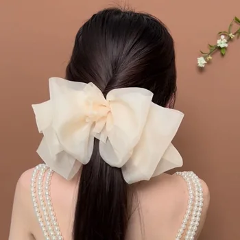 Fermaglio per capelli in Chiffon Bowknot fermaglio per Bowknot Super grande per donna comodo copricapo accessori per capelli donna accessori per abbigliamento