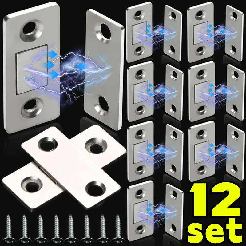 Magnetic Cabinet Catches Ultra Thin Door Strong Magnets Stopper Invisible Adhesive Drawer Magnet Lock for Kitchen Closet Closer