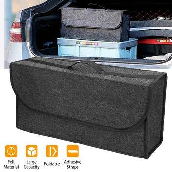 Large AntiSlip Compartment Boot Storage Organizer Tool Car Storage Bag Car Trunk Organizer Soft Felt Storage Box Accessories New