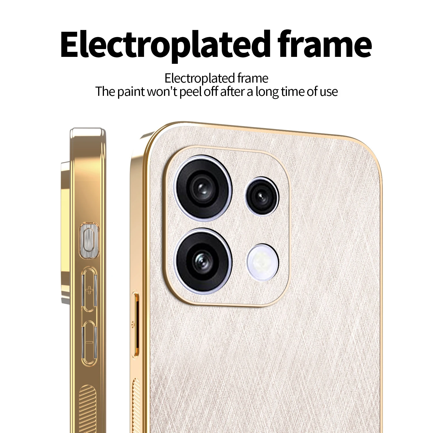 Luxury Magnetic Electroplating Gold Silk Pattern Anti-Fall Case Cover