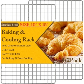1/2PCS Cooling Racks for Cooking and Baking Heavy Duty 304Stainless Steel Wire Rack Baking Grilling Roasting OvenDishwasher Safe