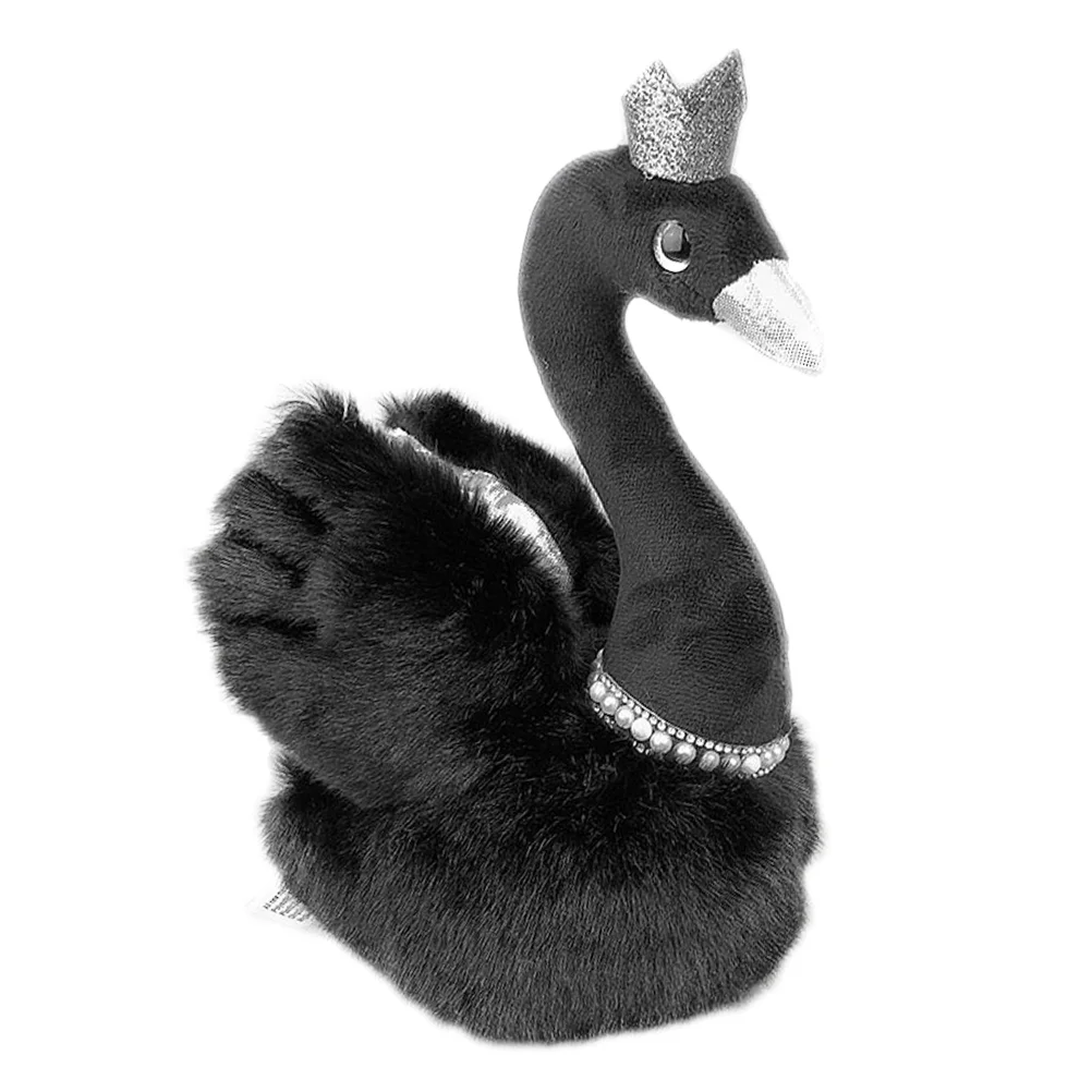

1Pc Crown Swan Toy Adorable Plush Children Home Plaything Black