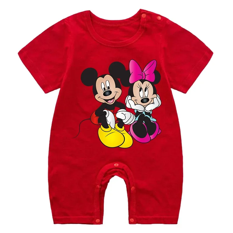Summer Baby Romper Boy Short Sleeve Cotton Cartoon Mickey Minnie Mouse Newborn Clothes Girl Jumpsuit Infant Clothing Costume Top baby rompers