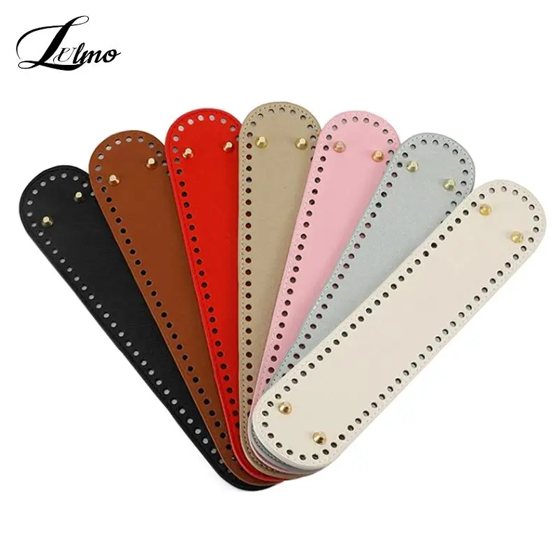 32*7cm Handmade Oval Bottom For Knitted Bag PU Leather Wear Resistant
