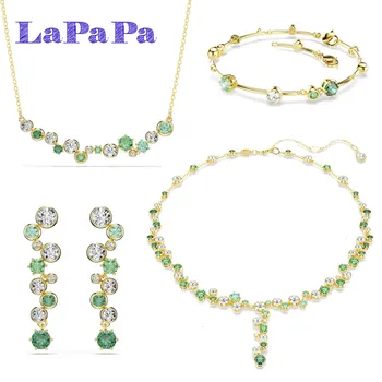2025 New Original Water Drop Crystal Necklace Earrings Bracelet Ring High Jewelry Set for Women Party Accessories 1