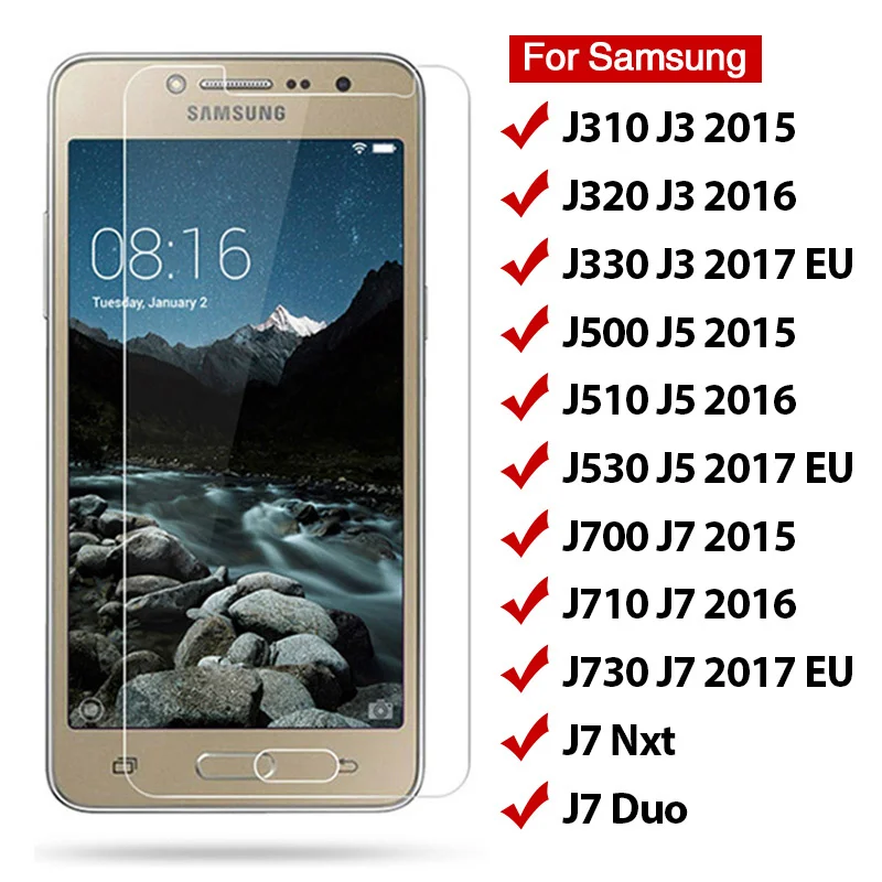 Écran de protection en verre HD Guatemala, pour Samsung Galaxy J5, j3, J7 2017, J7, Nxt, J320, Jouvriers, JAndalousie 2016, 2 pièces