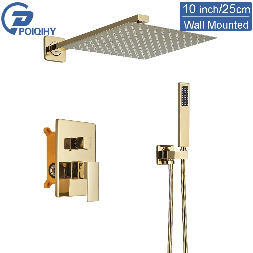 طقم دش ذهبي فاخر بنظام 2 وظيفة، يشتمل على رأس دش م...